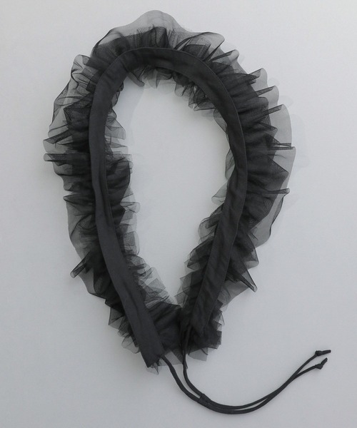 A part by(アパートバイ)の「チュールサッシュ(ベルト・レディース・ブラック/ライトベージュ・FREE)」の7枚目の写真