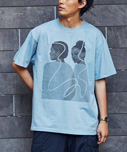 EDIFICE（エディフィス）の「【AICON × EDIFICE】グラフィックプリント Tシャツ（Tシャツ/カットソー・メンズ・ホワイト/ホワイト系その他/コバルトブルー/ホワイト×ホワイト・MEDIUM/LARGE）」の4枚目の写真