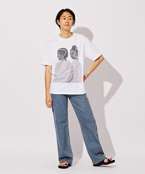 EDIFICE（エディフィス）の「【AICON × EDIFICE】グラフィックプリント Tシャツ（Tシャツ/カットソー・メンズ・ホワイト/ホワイト系その他/コバルトブルー/ホワイト×ホワイト・MEDIUM/LARGE）」の5枚目の写真