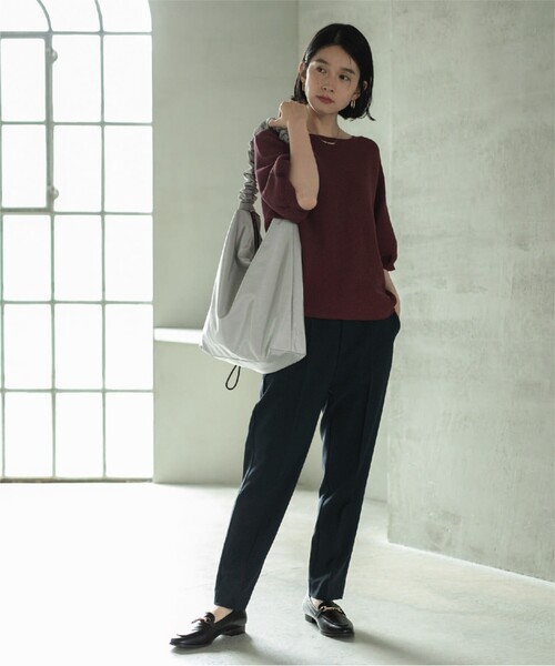 OPAQUE.CLIP（オペークドットクリップ）の「◆【2WAY／A4対応可能】ドロストギャザーフリルハンドルワンショルダー（ショルダーバッグ・レディース・ブラック/ベージュ/ホワイト系3/グレー/ベージュ系その他・00）」の10枚目の写真