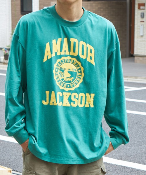 PAIRMANON STREET（ペアマノンストリート）の「【PAIRMANON STREET】【かぞくおそろい】【パパサイズ】ビッグシルエット 長袖プリントTシャツ（Tシャツ/カットソー・メンズ・ベージュ系その他/オレンジ系その他/ブラック系その他2/ブラック系その他/テラコッタ/ブルー系その他/グリーン系その他/マスタード/ブルー系その他2/イエロー系その他・FREE）」の6枚目の写真