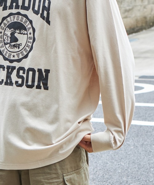 PAIRMANON STREET（ペアマノンストリート）の「【PAIRMANON STREET】【かぞくおそろい】【パパサイズ】ビッグシルエット 長袖プリントTシャツ（Tシャツ/カットソー・メンズ・ベージュ系その他/オレンジ系その他/ブラック系その他2/ブラック系その他/テラコッタ/ブルー系その他/グリーン系その他/マスタード/ブルー系その他2/イエロー系その他・FREE）」の11枚目の写真