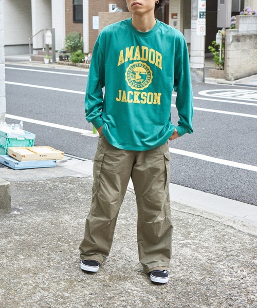 PAIRMANON STREET（ペアマノンストリート）の「【PAIRMANON STREET】【かぞくおそろい】【パパサイズ】ビッグシルエット 長袖プリントTシャツ（Tシャツ/カットソー・メンズ・ベージュ系その他/オレンジ系その他/ブラック系その他2/ブラック系その他/テラコッタ/ブルー系その他/グリーン系その他/マスタード/ブルー系その他2/イエロー系その他・FREE）」の14枚目の写真