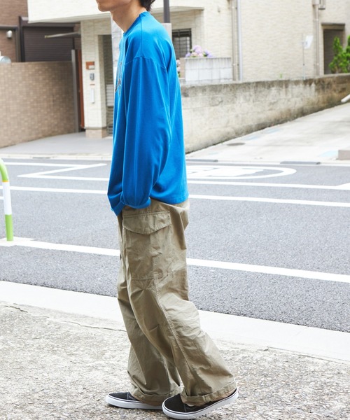 PAIRMANON STREET（ペアマノンストリート）の「【PAIRMANON STREET】【かぞくおそろい】【パパサイズ】ビッグシルエット 長袖プリントTシャツ（Tシャツ/カットソー・メンズ・ベージュ系その他/オレンジ系その他/ブラック系その他2/ブラック系その他/テラコッタ/ブルー系その他/グリーン系その他/マスタード/ブルー系その他2/イエロー系その他・FREE）」の16枚目の写真