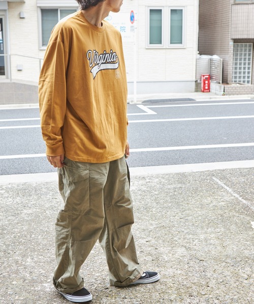 PAIRMANON STREET（ペアマノンストリート）の「【PAIRMANON STREET】【かぞくおそろい】【パパサイズ】ビッグシルエット 長袖プリントTシャツ（Tシャツ/カットソー・メンズ・ベージュ系その他/オレンジ系その他/ブラック系その他2/ブラック系その他/テラコッタ/ブルー系その他/グリーン系その他/マスタード/ブルー系その他2/イエロー系その他・FREE）」の20枚目の写真