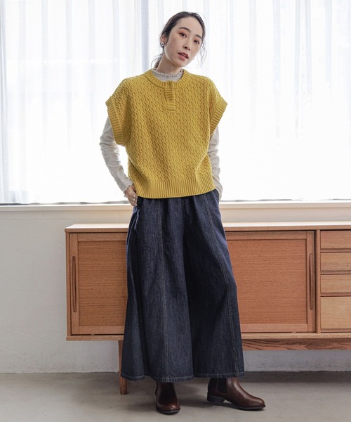 studio CLIP(スタディオクリップ)の「デニムスカーチョ(デニムパンツ・レディース・ブルー/インディゴブルー/その他1/ライトブルー・MEDIUM/LARGE/フリー(L)/PM/SMALL)」の14枚目の写真