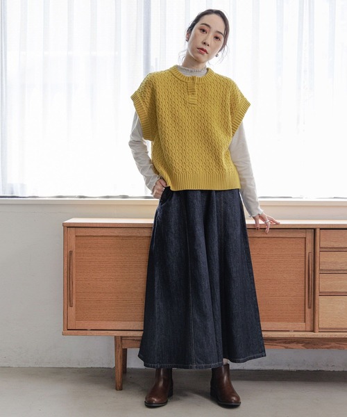 studio CLIP(スタディオクリップ)の「デニムスカーチョ(デニムパンツ・レディース・ブルー/インディゴブルー/その他1/ライトブルー・MEDIUM/LARGE/フリー(L)/PM/SMALL)」の15枚目の写真