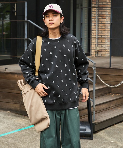Dickies(ディッキーズ)の「Dickies/ディッキーズ オーバーサイズ 総柄 裏起毛スウェット(スウェット・メンズ・スミクロ/ブラウン/ネイビー/グレー・M/L/XL)」の9枚目の写真