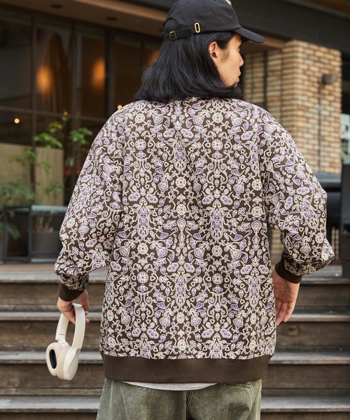 Dickies/ディッキーズ オーバーサイズ 総柄 裏起毛スウェット