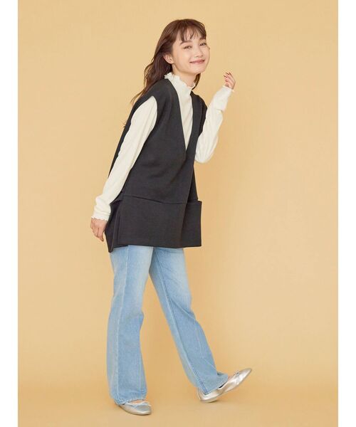 AMERICAN HOLIC(アメリカンホリック)の「SET ポンチベスト+テレコカットプルオーバー(Tシャツ/カットソー・レディース・チャコールグレー/モカ/ブラック・M/L)」の10枚目の写真