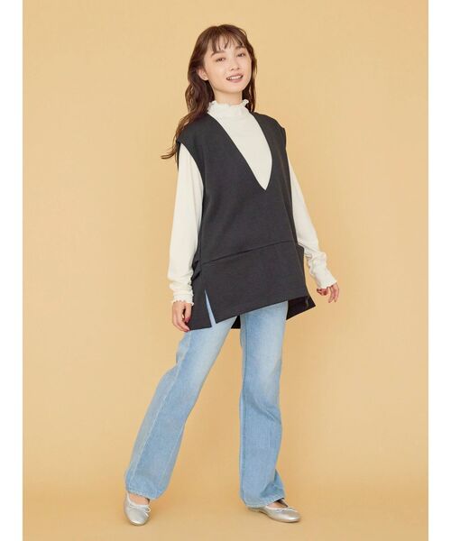 AMERICAN HOLIC(アメリカンホリック)の「SET ポンチベスト+テレコカットプルオーバー(Tシャツ/カットソー・レディース・チャコールグレー/モカ/ブラック・M/L)」の11枚目の写真
