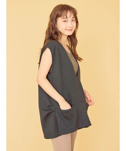 AMERICAN HOLIC(アメリカンホリック)の「SET ポンチベスト+テレコカットプルオーバー(Tシャツ/カットソー・レディース・チャコールグレー/モカ/ブラック・M/L)」の18枚目の写真