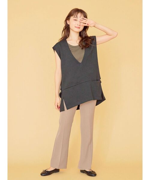 AMERICAN HOLIC(アメリカンホリック)の「SET ポンチベスト+テレコカットプルオーバー(Tシャツ/カットソー・レディース・チャコールグレー/モカ/ブラック・M/L)」の19枚目の写真