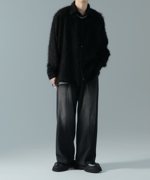 epnok（エプノック）の「ベーシックルーズフリンジシャツ（シャツ/ブラウス・メンズ・ライトグレー/ブラック・LARGE/MEDIUM/SMALL）」の17枚目の写真