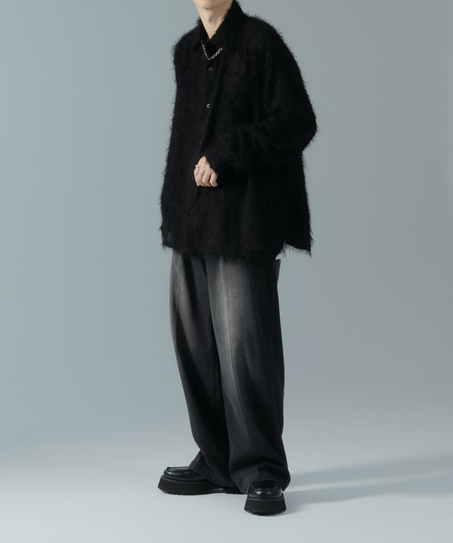 epnok（エプノック）の「ベーシックルーズフリンジシャツ（シャツ/ブラウス・メンズ・ライトグレー/ブラック・LARGE/MEDIUM/SMALL）」の18枚目の写真