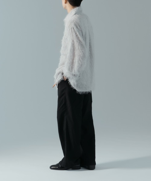 epnok（エプノック）の「ベーシックルーズフリンジシャツ（シャツ/ブラウス・メンズ・ライトグレー/ブラック・LARGE/MEDIUM/SMALL）」の9枚目の写真