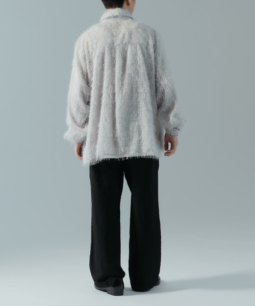 epnok（エプノック）の「ベーシックルーズフリンジシャツ（シャツ/ブラウス・メンズ・ライトグレー/ブラック・LARGE/MEDIUM/SMALL）」の10枚目の写真