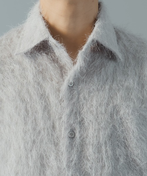 epnok（エプノック）の「ベーシックルーズフリンジシャツ（シャツ/ブラウス・メンズ・ライトグレー/ブラック・LARGE/MEDIUM/SMALL）」の22枚目の写真