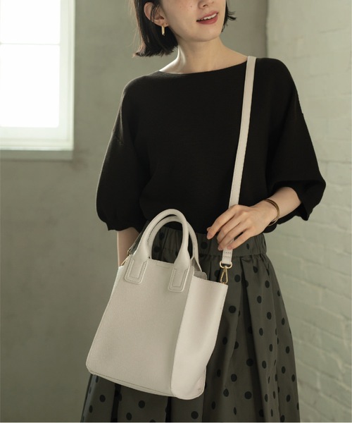 OPAQUE.CLIP(オペークドットクリップ)の「◆【2WAY/軽量】サイドウィングミドルトート(トートバッグ・レディース・ライトグレー/ベージュ/チャコールグレー/ブラック/ピンク系・00)」の3枚目の写真