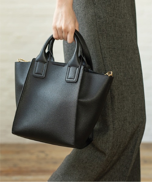 OPAQUE.CLIP(オペークドットクリップ)の「◆【2WAY/軽量】サイドウィングミドルトート(トートバッグ・レディース・ライトグレー/ベージュ/チャコールグレー/ブラック/ピンク系・00)」の2枚目の写真