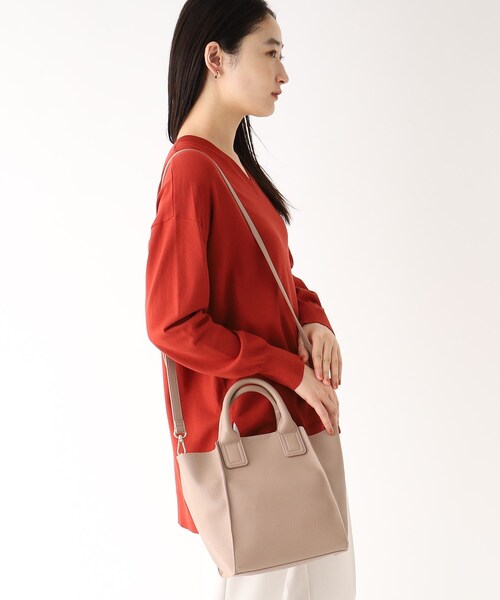 OPAQUE.CLIP(オペークドットクリップ)の「◆【2WAY/軽量】サイドウィングミドルトート(トートバッグ・レディース・ライトグレー/ベージュ/チャコールグレー/ブラック/ピンク系・00)」の6枚目の写真