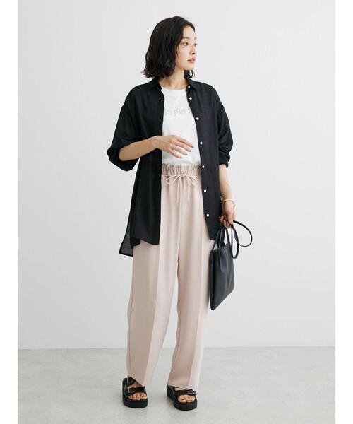 Green　Parks（グリーンパークス）の「イージーウエストセンタープレスストレートパンツ（その他パンツ・レディース・ピンク/ブラック/ホワイト系その他2・FREE）」の8枚目の写真