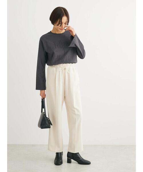 Green　Parks（グリーンパークス）の「イージーウエストセンタープレスストレートパンツ（その他パンツ・レディース・ピンク/ブラック/ホワイト系その他2・FREE）」の11枚目の写真