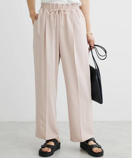 Green　Parks（グリーンパークス）の「イージーウエストセンタープレスストレートパンツ（その他パンツ・レディース・ピンク/ブラック/ホワイト系その他2・FREE）」の3枚目の写真