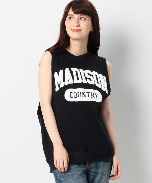 Another Edition（アナザーエディション）の「GOOD ROCK SPEEDロゴクルーネックノースリーブ/BCgood/s LOGO CN NSL◆（Tシャツ/カットソー・レディース・ナチュラル/ネイビー・ﾌﾘ-）」の4枚目の写真