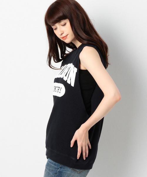 Another Edition（アナザーエディション）の「GOOD ROCK SPEEDロゴクルーネックノースリーブ/BCgood/s LOGO CN NSL◆（Tシャツ/カットソー・レディース・ナチュラル/ネイビー・ﾌﾘ-）」の5枚目の写真