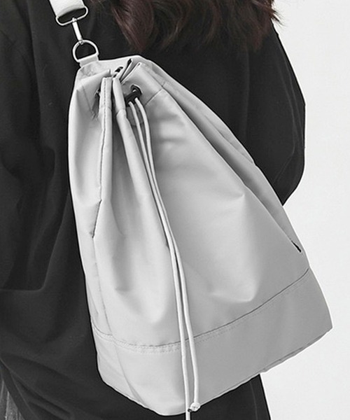 Theater code（シアターコード）の「nylon sack/ナップサック ジムサック ワンショルダーバッグ 巾着バッグ ナイロン 2WAY（ショルダーバッグ・メンズ・ブラック/シルバー・FREE）」の15枚目の写真