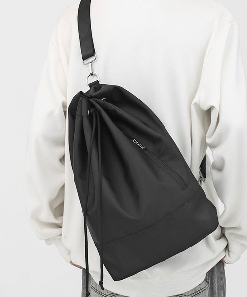 Theater code（シアターコード）の「nylon sack/ナップサック ジムサック ワンショルダーバッグ 巾着バッグ ナイロン 2WAY（ショルダーバッグ・メンズ・ブラック/シルバー・FREE）」の17枚目の写真