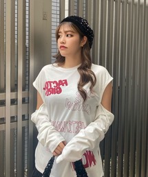 【MIDVEIN】ロゴカットロングTシャツ