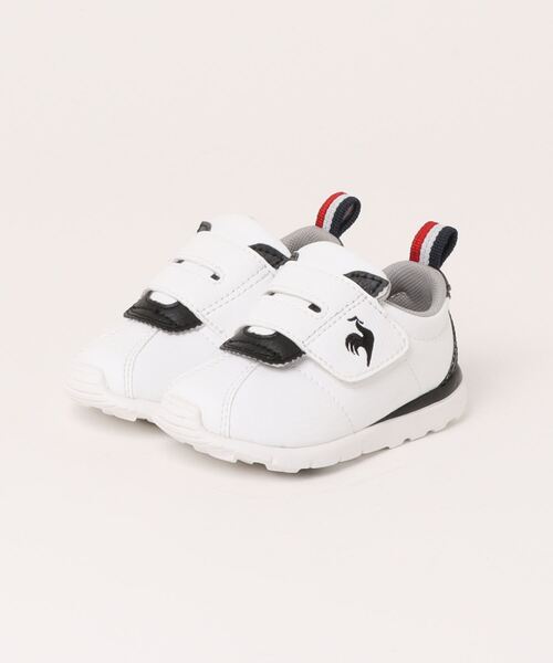 le coq sportif(ルコックスポルティフ)の「le coq sportif ルコックスポルティフ LCS MONTPELLIER 6 F【脱ぎ履き簡単】ベビーシューズ(LCSモンペリエ6F)(スニーカー・キッズ・ホワイト×ピンク/ブラック/ホワイト×ブラック/ベージュ・15.0cm/13.5cm/14.0cm/14.5cm/15.5cm/13.0cm/16.0cm)」の2枚目の写真