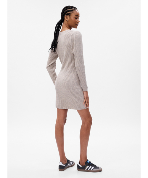 GAP（ギャップ）の「CashSoft カシミヤタッチ ヘンリー ミニ ニットワンピース（ワンピース・レディース・グレー/ブラック・M/S/XXS/L/XS/XL）」の3枚目の写真