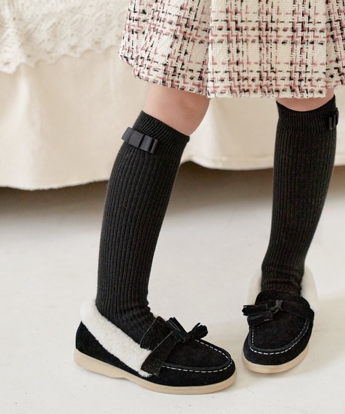 Rora（ローラ）の「シャープ ハイソックス（2色セット）（ソックス/靴下・キッズ・ホワイト×ブラック・18-20cm/20-22cm/16-18cm）」の3枚目の写真