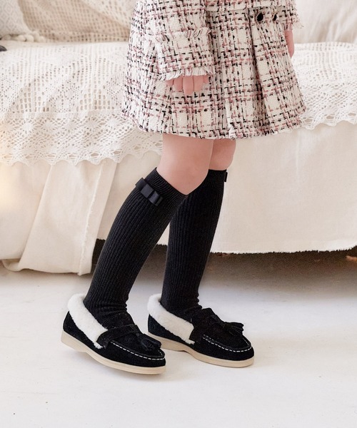 Rora（ローラ）の「シャープ ハイソックス（2色セット）（ソックス/靴下・キッズ・ホワイト×ブラック・18-20cm/20-22cm/16-18cm）」の6枚目の写真