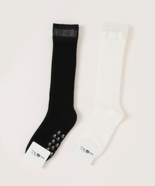 Rora（ローラ）の「シャープ ハイソックス（2色セット）（ソックス/靴下・キッズ・ホワイト×ブラック・18-20cm/20-22cm/16-18cm）」の10枚目の写真