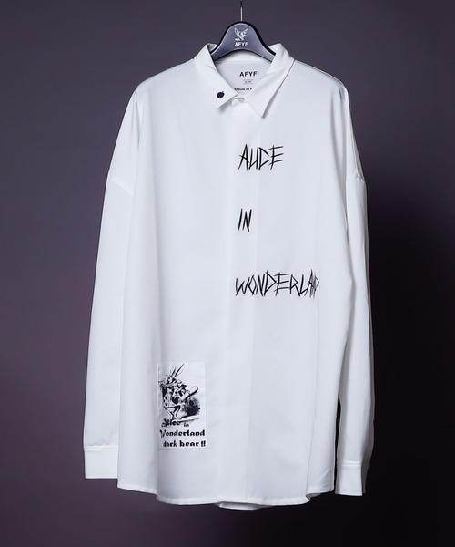 rovtski（ロフトスキー）の「AFYF REG SHIRT EMB/ビッグシルエット 刺繍 レギュラーシャツ（シャツ/ブラウス・メンズ・ブラック系その他/ホワイト/ブラック/ブラック系その他2/ダークグリーン/ホワイト系その他/ブラック系その他3・FREE）」の3枚目の写真
