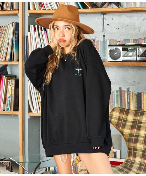 anap mimpi(アナップミンピ)の「オルテガ 刺繍 スウェット トレーナー(スウェット・レディース・ブラック/オレンジ/パープル/ベージュ系その他・FREE)」の11枚目の写真