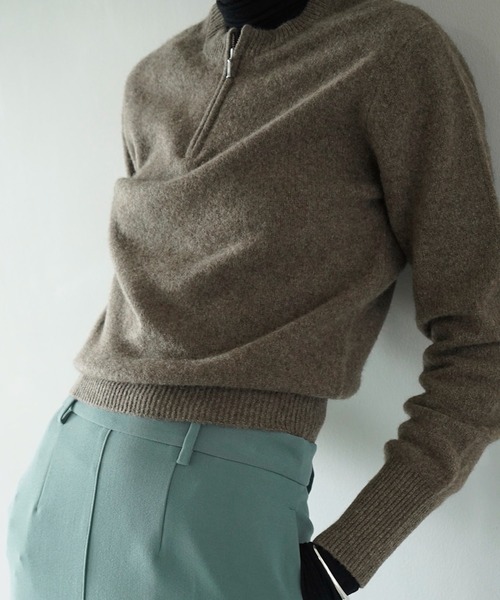 CLANE/クラネ】W FACE HALF ZIP YAK KNIT TOPS/ダブルフェイス CLANE/クラネ】W FACE HALF ZIP YAK KNIT TOPS/ダブルフェイス