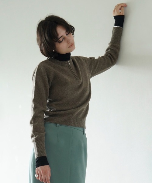CLANE/クラネ】W FACE HALF ZIP YAK KNIT TOPS/ダブルフェイス CLANE/クラネ】W FACE HALF ZIP YAK KNIT TOPS/ダブルフェイス