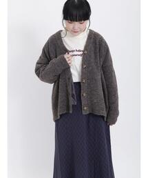 Samansa Mos2 | 【マルチファンクション】快適!風を通さないブークレニット(カーディガン/ボレロ)