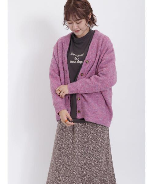 Samansa Mos2（サマンサ モスモス）の「【マルチファンクション】快適!風を通さないブークレニット（カーディガン/ボレロ・レディース・ブルー/ブラウン/ピンク/キナリ・F）」の10枚目の写真