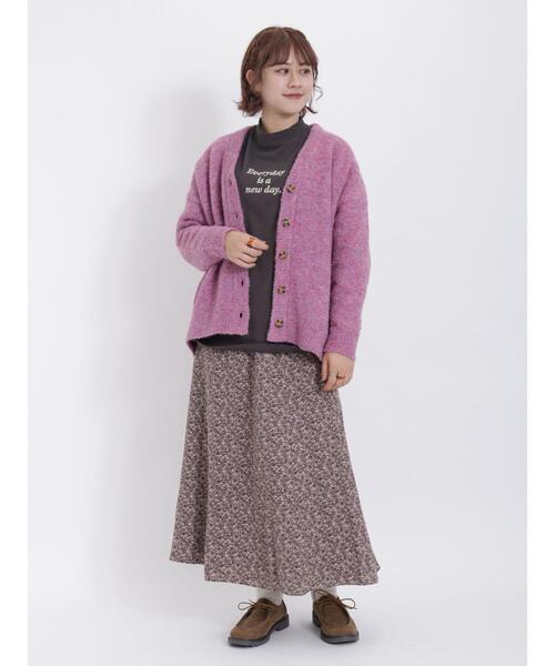 Samansa Mos2（サマンサ モスモス）の「【マルチファンクション】快適!風を通さないブークレニット（カーディガン/ボレロ・レディース・ブルー/ブラウン/ピンク/キナリ・F）」の12枚目の写真