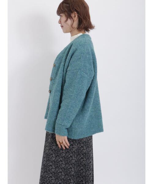 Samansa Mos2（サマンサ モスモス）の「【マルチファンクション】快適!風を通さないブークレニット（カーディガン/ボレロ・レディース・ブルー/ブラウン/ピンク/キナリ・F）」の17枚目の写真