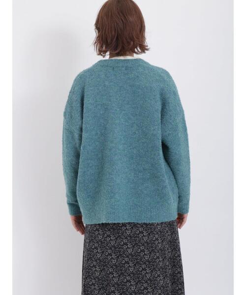 Samansa Mos2（サマンサ モスモス）の「【マルチファンクション】快適!風を通さないブークレニット（カーディガン/ボレロ・レディース・ブルー/ブラウン/ピンク/キナリ・F）」の18枚目の写真