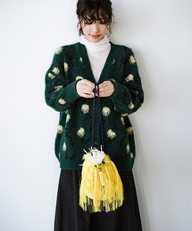 haco!×NOKI 花をまとうコラボシリーズ【糸菊】巾着バッグ