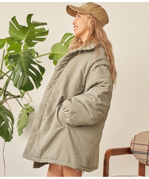 anap mimpi（アナップミンピ）の「袖取り外し2WAY中綿モンスターパーカー（ダウンジャケット/コート・レディース・カーキ/ブラック・FREE）」の14枚目の写真