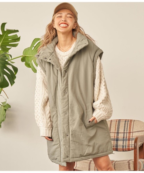 anap mimpi（アナップミンピ）の「袖取り外し2WAY中綿モンスターパーカー（ダウンジャケット/コート・レディース・カーキ/ブラック・FREE）」の18枚目の写真